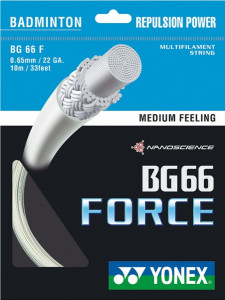 YONEX - Naciąg do badmintona BG 66 Force biały (0,65 mm)  - 1 szt.