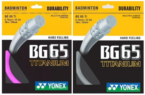 YONEX Naciąg do badmintona BG 65 Titanium 2 kolory set.jpg